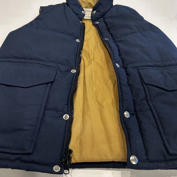 VTG Twin Peaks Vest S Blue Goose Down Quilted Puffer Gorpcore Lined Quilted Zip - Picture 5 of 8